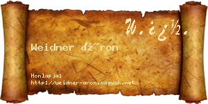 Weidner Áron névjegykártya